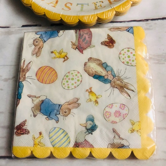 Beatrix Potter Peter Rabbit Set 20 NAPKINS & 12 PAPER PLATES EASTER New Sealed - Picture 2 of 5